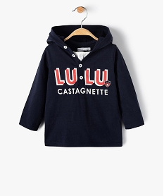 tee-shirt bebe garcon a capuche – lulu castagnette bleuC043501_1