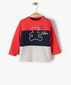 GEMO Tee-shirt bébé garçon tricolore – Lulu Castagnette Rouge
