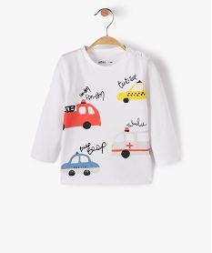 GEMO Tee-shirt bébé garçon imprimé fantaisie Blanc