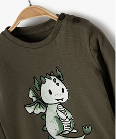 tee-shirt bebe garcon imprime fantaisie vertC044301_2