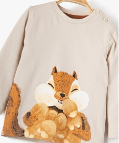 tee-shirt bebe garcon avec motif ecureuil beigeC045101_2