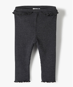 GEMO Legging bébé fille en maille côtelé et basque Gris