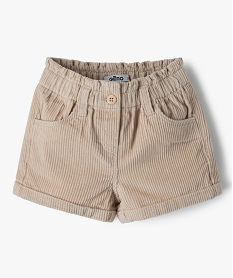 GEMO Short bébé fille en velours grosses côtes Beige