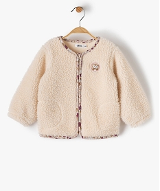 sweat bebe fille en sherpa avec fermeture zippee beigeC048601_1