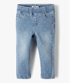 GEMO Jegging bébé fille à pois multicolores Gris