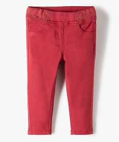 jegging bebe fille a taille reglable et ceinture pailletee rougeC049301_1