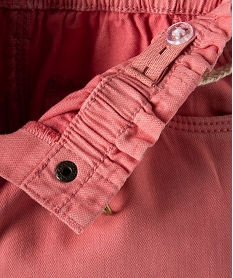 pantalon bebe fille en toile avec ceinture tressee rose pantalonsC049401_3