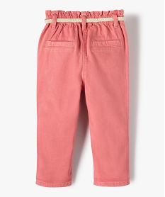 pantalon bebe fille en toile avec ceinture tressee rose pantalonsC049401_4
