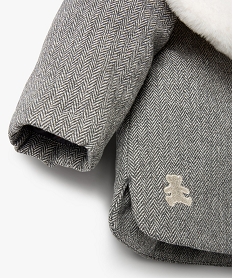 manteau bebe fille avec echarpe douce - lulucastagnette gris manteauxC050001_2