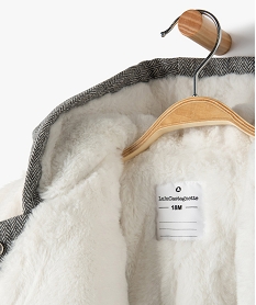 manteau bebe fille avec echarpe douce - lulucastagnette gris manteauxC050001_3
