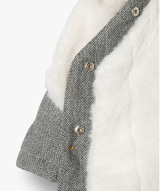 manteau bebe fille avec echarpe douce - lulucastagnette gris manteauxC050001_4