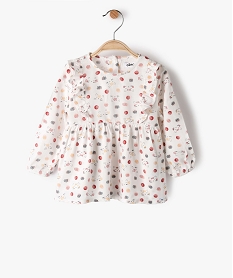 blouse bebe fille imprimee avec volants sur le haut du buste multicoloreC051001_1