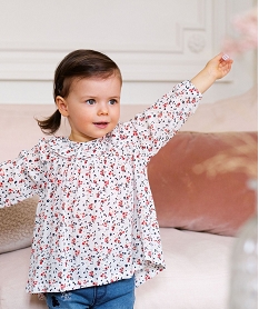 blouse bebe fille a motifs fleuris et rayures pailletees – lulu castagnette multicoloreC051101_1