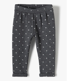 GEMO Pantalon bébé fille en maille avec doublure chaude Gris