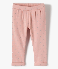 GEMO Pantalon bébé fille en maille avec doublure chaude Rose