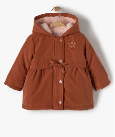 GEMO Manteau bébé fille à capuche 3 en 1 Brun