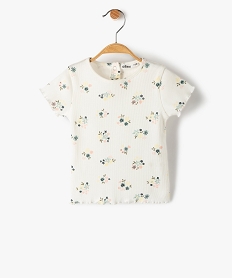 GEMO Tee-shirt bébé fille en maille côtelée Multicolore