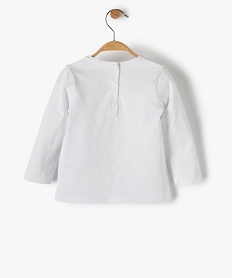 tee-shirt bebe fille avec motif chat blanc tee-shirts manches longuesC059201_3
