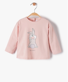 tee-shirt bebe fille avec large motif - disney roseC059601_1