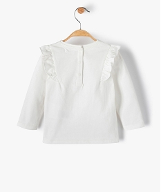 tee-shirt bebe fille avec motifs paillete – lulucastagnette blanc tee-shirts manches longuesC059801_4