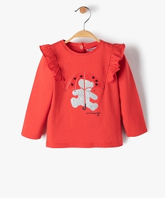 GEMO Tee-shirt bébé fille avec motifs pailleté – LuluCastagnette Rouge
