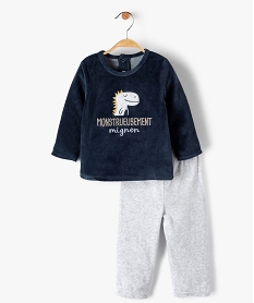 GEMO Pyjama bébé garçon 2 pièces avec motif dinosaure Bleu