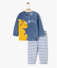 GEMO Pyjama bébé garçon 2 pièces avec motif lionceau Bleu