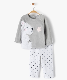 pyjama bebe filles 2 pieces avec motif ourson grisC062701_1