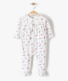 GEMO Pyjama bébé fille à motifs fleuris et nœuds en relief Multicolore