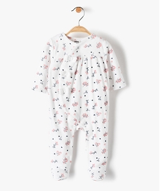 GEMO Pyjama bébé fille à motifs fleuris et nœuds en relief Multicolore