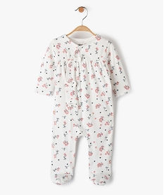 GEMO Pyjama bébé fille à motifs fleuris ouverture sur l’avant Multicolore