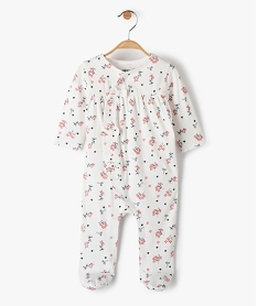 GEMO Pyjama bébé fille à motifs fleuris ouverture sur l’avant Multicolore