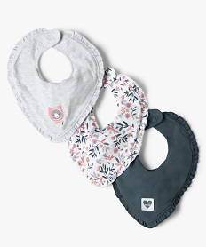 bavoirs naissance bebe fille facon bandana (lot de 3) imprimeC066401_1