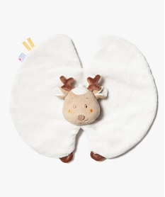 GEMO Doudou bébé plat motif renne – Sucre d’Orge Beige