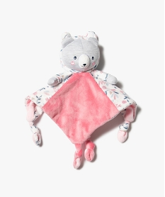 GEMO Doudou bébé fille plat avec tête d’ourson Rose