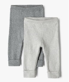 GEMO Pantalon bébé en maille côtelée (lot de 2) Gris