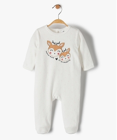 GEMO Pyjama dors-bien bébé fille en velours avec motif biche Beige