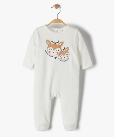 GEMO Pyjama dors-bien bébé fille en velours avec motif biche blanc chine