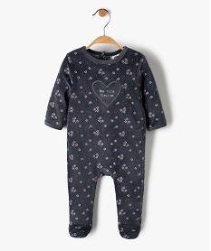 GEMO Pyjama bébé fille en velours à motifs fleuris Multicolore