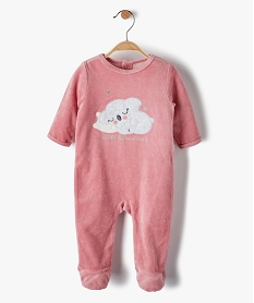GEMO Pyjama bébé fille en velours avec motif koala Rose