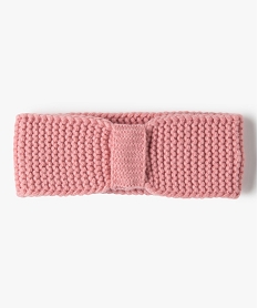 GEMO Bandeau cache-oreille bébé fille en grosse maille unie Rose