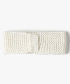 GEMO Bandeau cache-oreille bébé fille en grosse maille unie Blanc