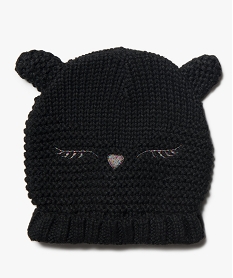 GEMO Bonnet fille avec oreilles de chat Noir