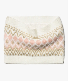 GEMO Echarpe fille forme snood à motifs pailletés Blanc