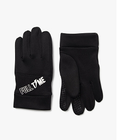 GEMO Gants garçon avec inscription sur le dessus noir standard