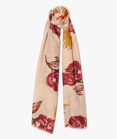 GEMO Foulard femme fleuri Jaune