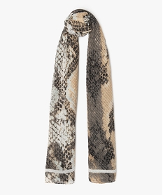 GEMO Foulard femme plissé à motif animalier Beige