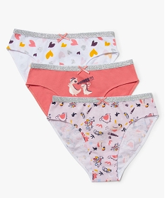 GEMO Culottes fille imprimées à ceinture pailletée (lot de 3) Multicolore