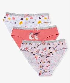 GEMO Culottes fille imprimées à ceinture pailletée (lot de 3) Multicolore