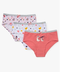 GEMO Shorties fille imprimés avec ceinture pailletée (lot de 3) Multicolore